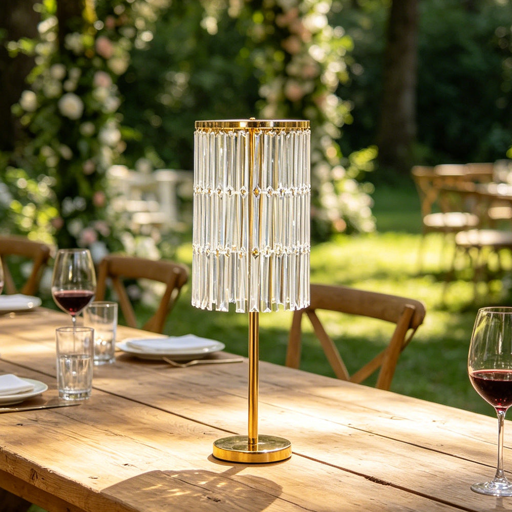 Colonne Florale Cristal & Or - 85 cm