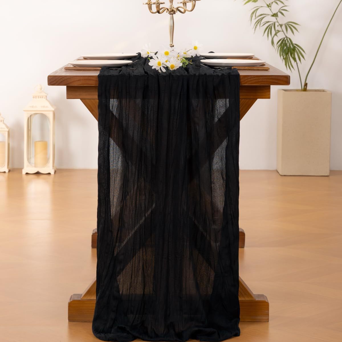 Chemin de table en gaze de coton