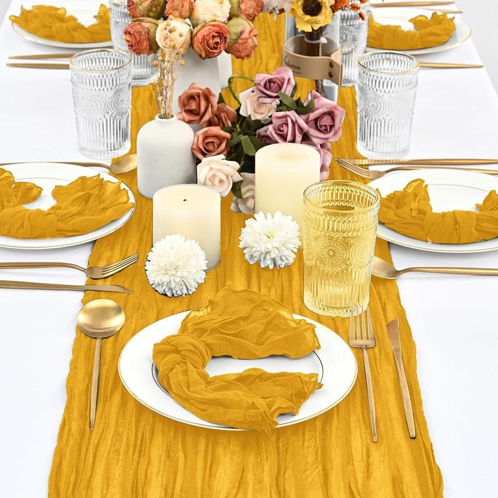 Chemin de table en gaze de coton