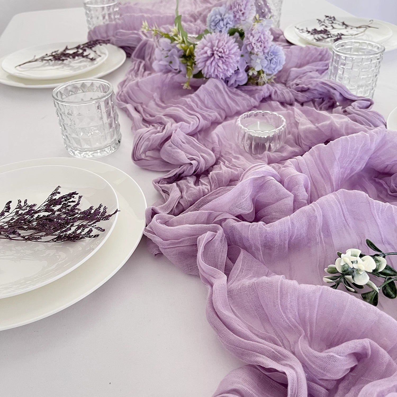 Chemin de table en gaze de coton