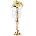 Support floral doré avec rideaux de perles