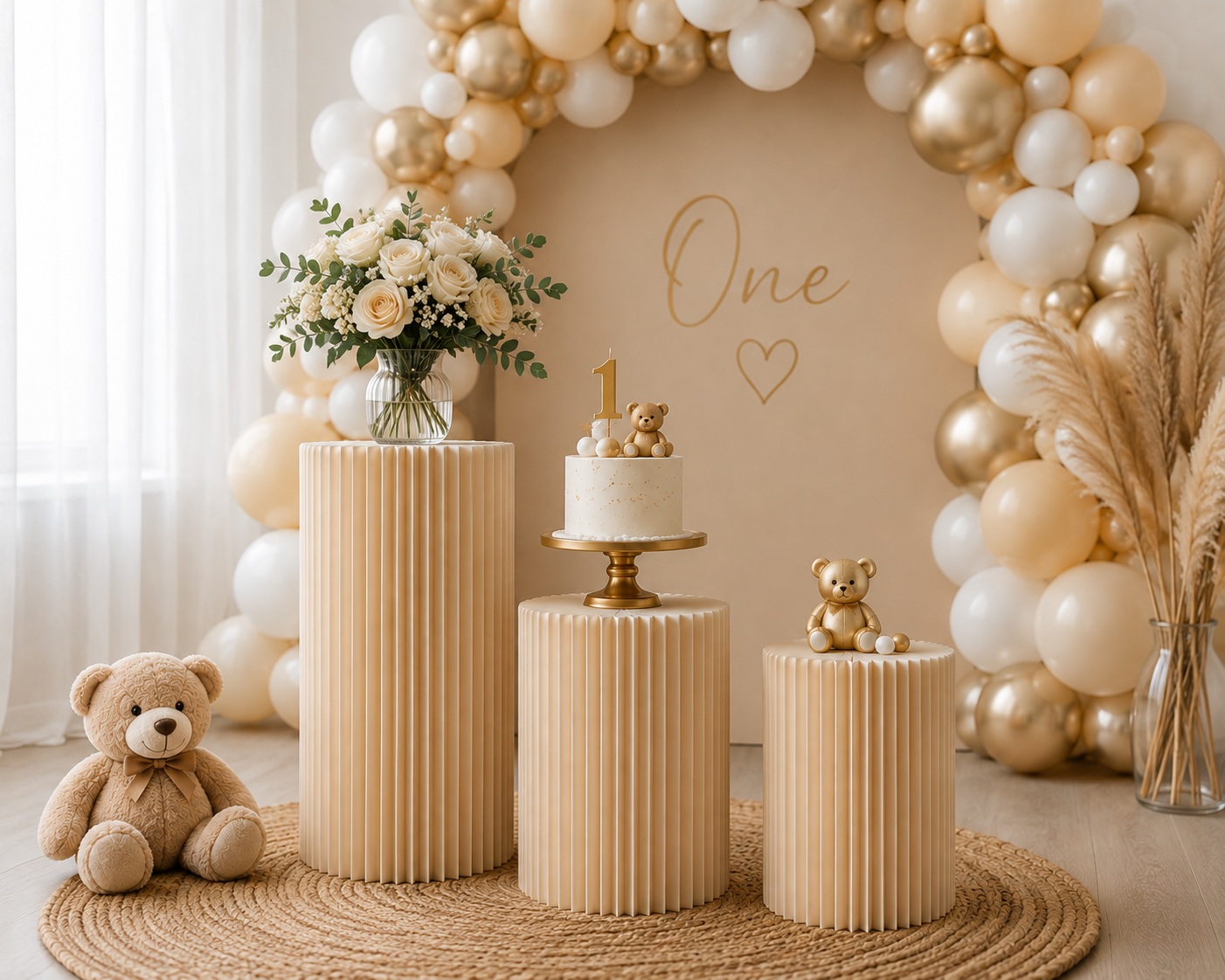 Colonne événementielle plissée- Support gâteaux et décoration