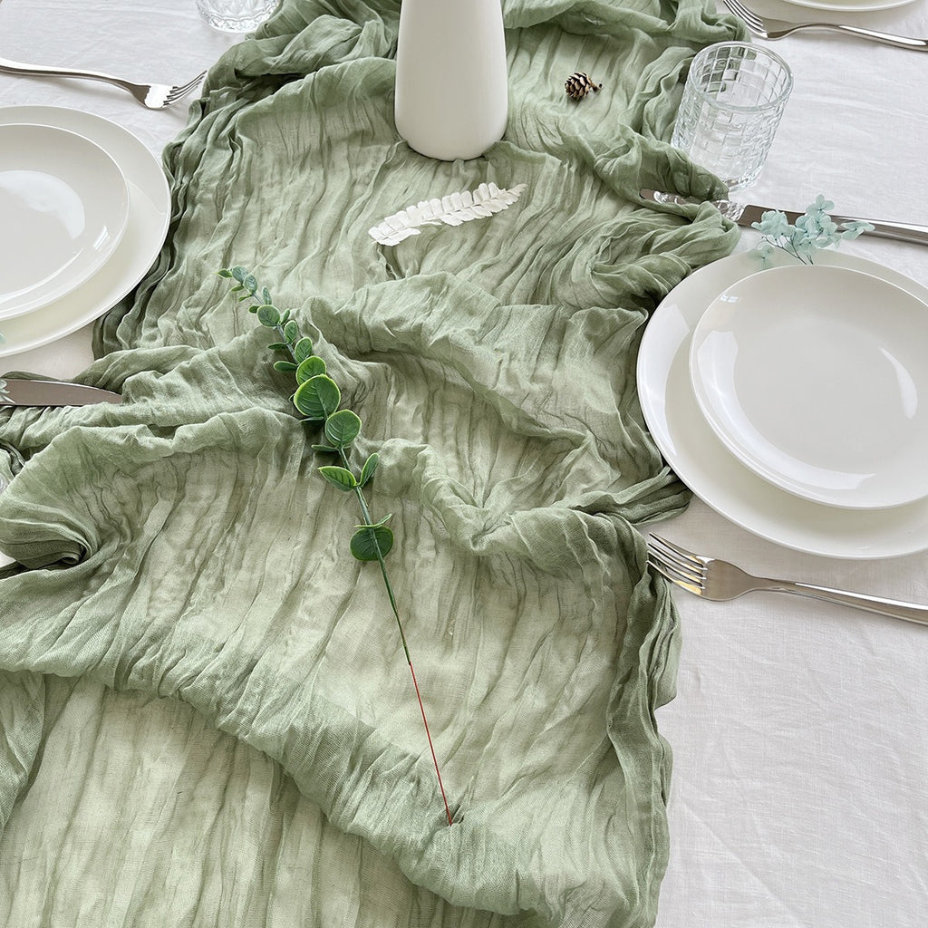 Chemin de table en gaze de coton