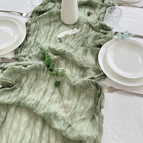 Chemin de table en gaze de coton
