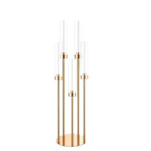 Chandelier doré Élégance - Support à bougies multi-hauteurs
